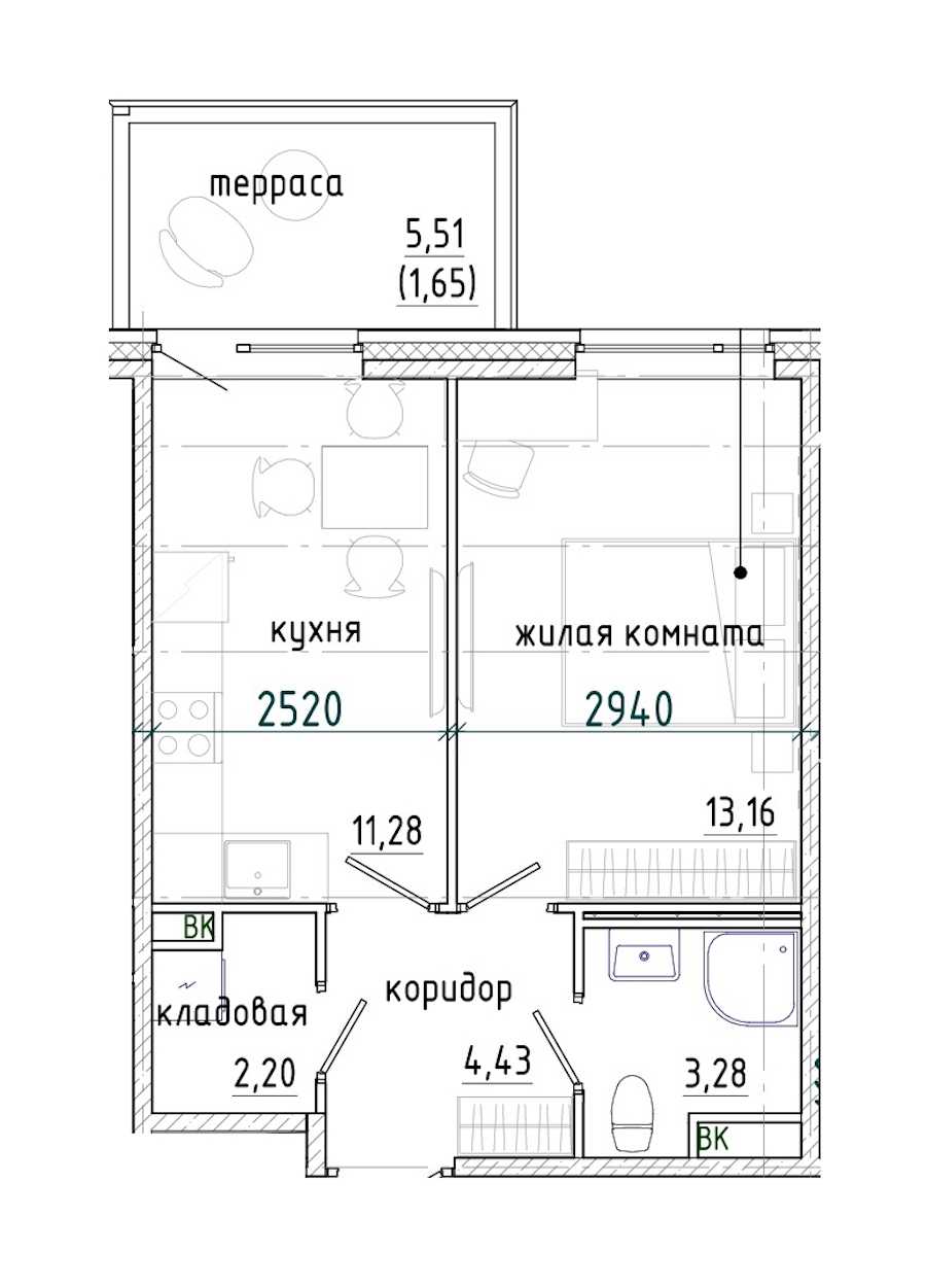Однокомнатная квартира в : площадь 36 м2 , этаж: 1 – купить в Санкт-Петербурге